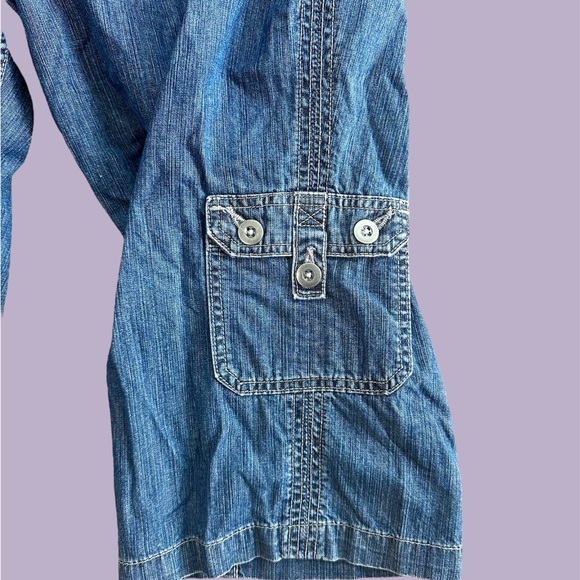 Riders By Lee Women’s 16M Jean‎ Denim Cargo Capris Shorts Jorts 36x20 Baggy Y2K - Picture 3 of 9